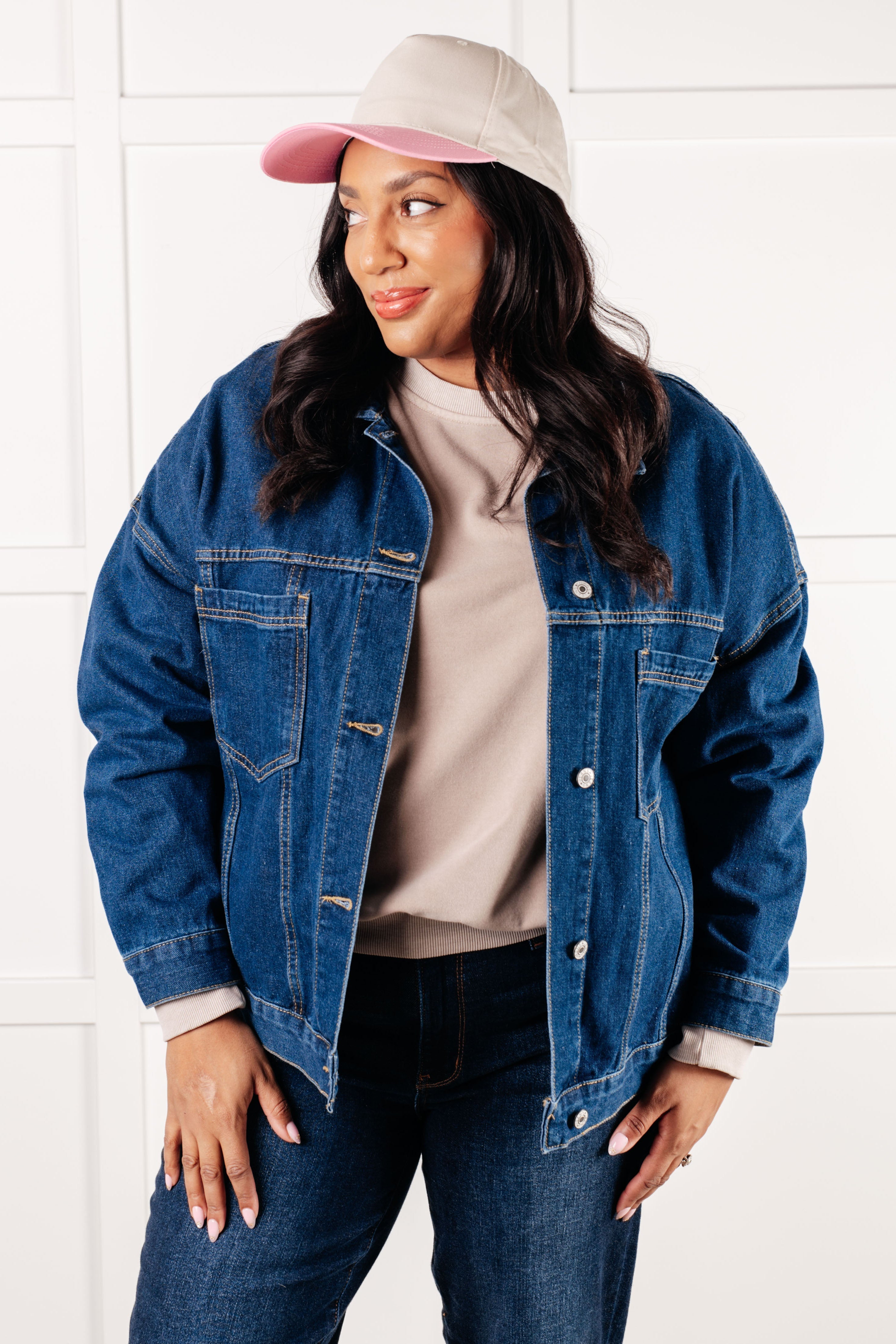 One Eleven North Have We Met Oversized Denim Jacket Coats & Jackets