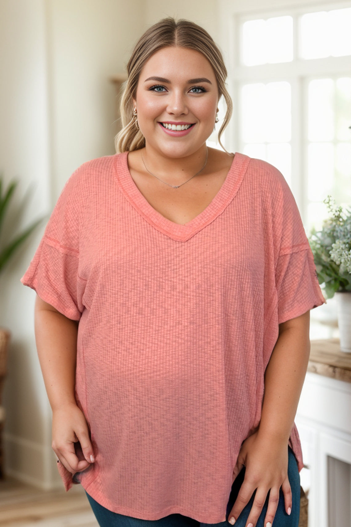 Shopin LA Coral Coast Short Sleeve Top