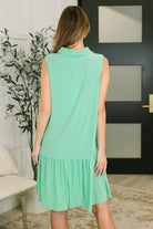 Dear Scarlett Coral Sands Collared Tank Dress in Aqua Mint Womens