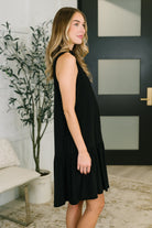 Dear Scarlett Coral Sands Collared Tank Dress in Black Womens