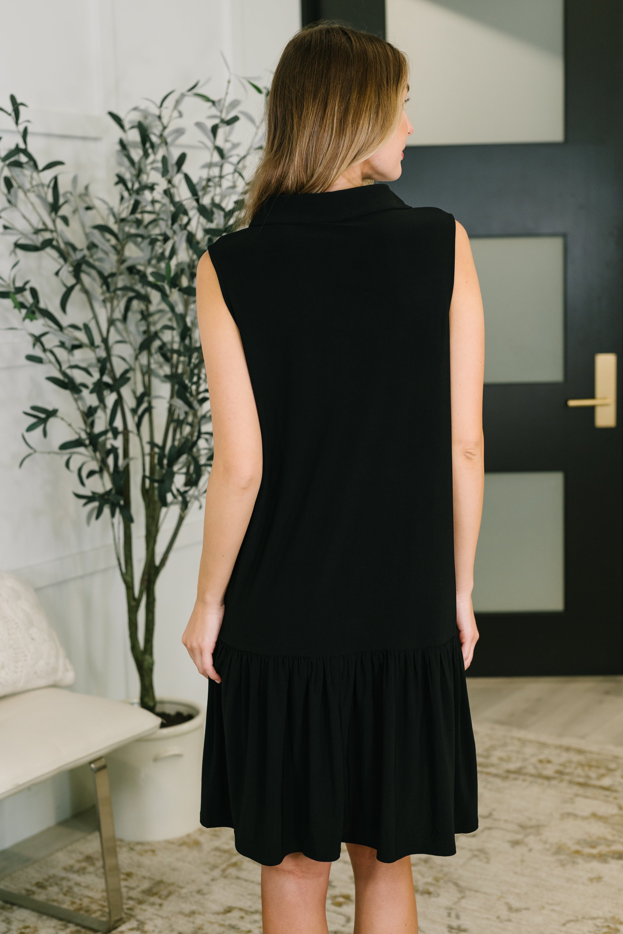 Dear Scarlett Coral Sands Collared Tank Dress in Black Womens