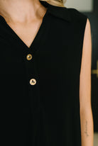 Dear Scarlett Coral Sands Collared Tank Dress in Black Womens