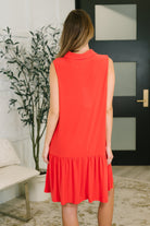 Dear Scarlett Coral Sands Collared Tank Dress in Tomato Red Womens
