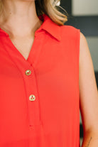 Dear Scarlett Coral Sands Collared Tank Dress in Tomato Red Womens