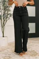 Judy Blue Black Corinna High Waist Retro Wide Womens