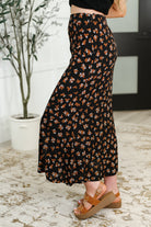 Blu Pepper Crisp Kiss Midi Skirt in Rust, White and Black Womens