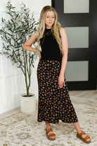 Blu Pepper Crisp Kiss Midi Skirt in Rust, White and Black Womens