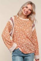 Haptics Flower Fields Oversized Cotton Tri Blend Floral Top