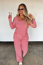 PREORDER: Blakeley Haddie Stripe Lounge Set **Limited Qtys** Womens