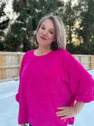 White Birch Pink Thoughts Chenille Blouse Blouses