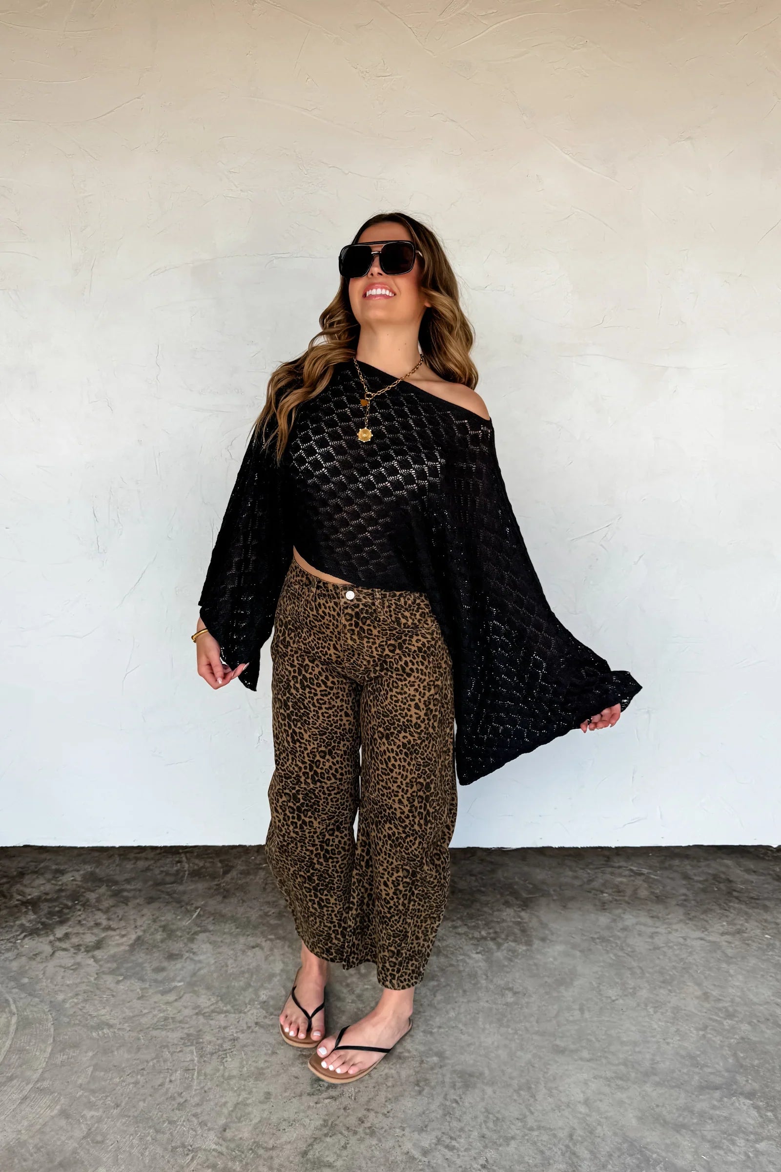 PREORDER: BLAKELEY Bex Cheetah Barrel Jeans (Stretchy) Womens