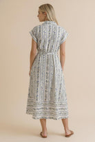 Haptics Tailored for Fun Floral Stripe Midi Dress