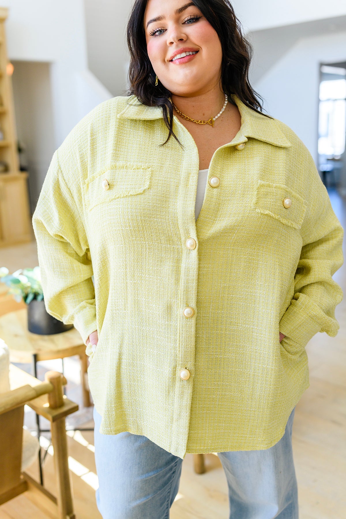 Andree by Unit Daydreams Shacket in Yellow Tops