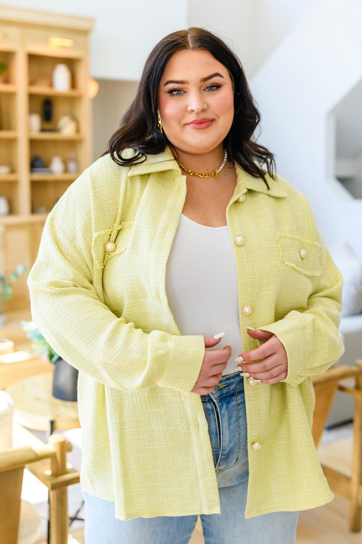 Andree by Unit Daydreams Shacket in Yellow Tops