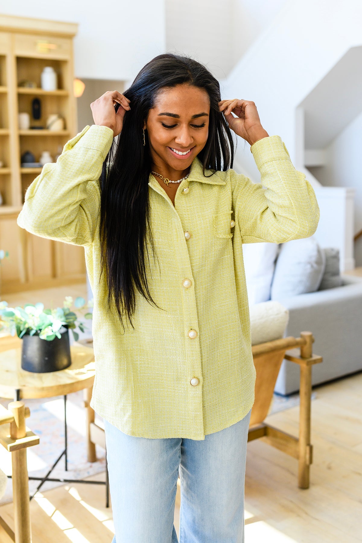 Andree by Unit Daydreams Shacket in Yellow Tops