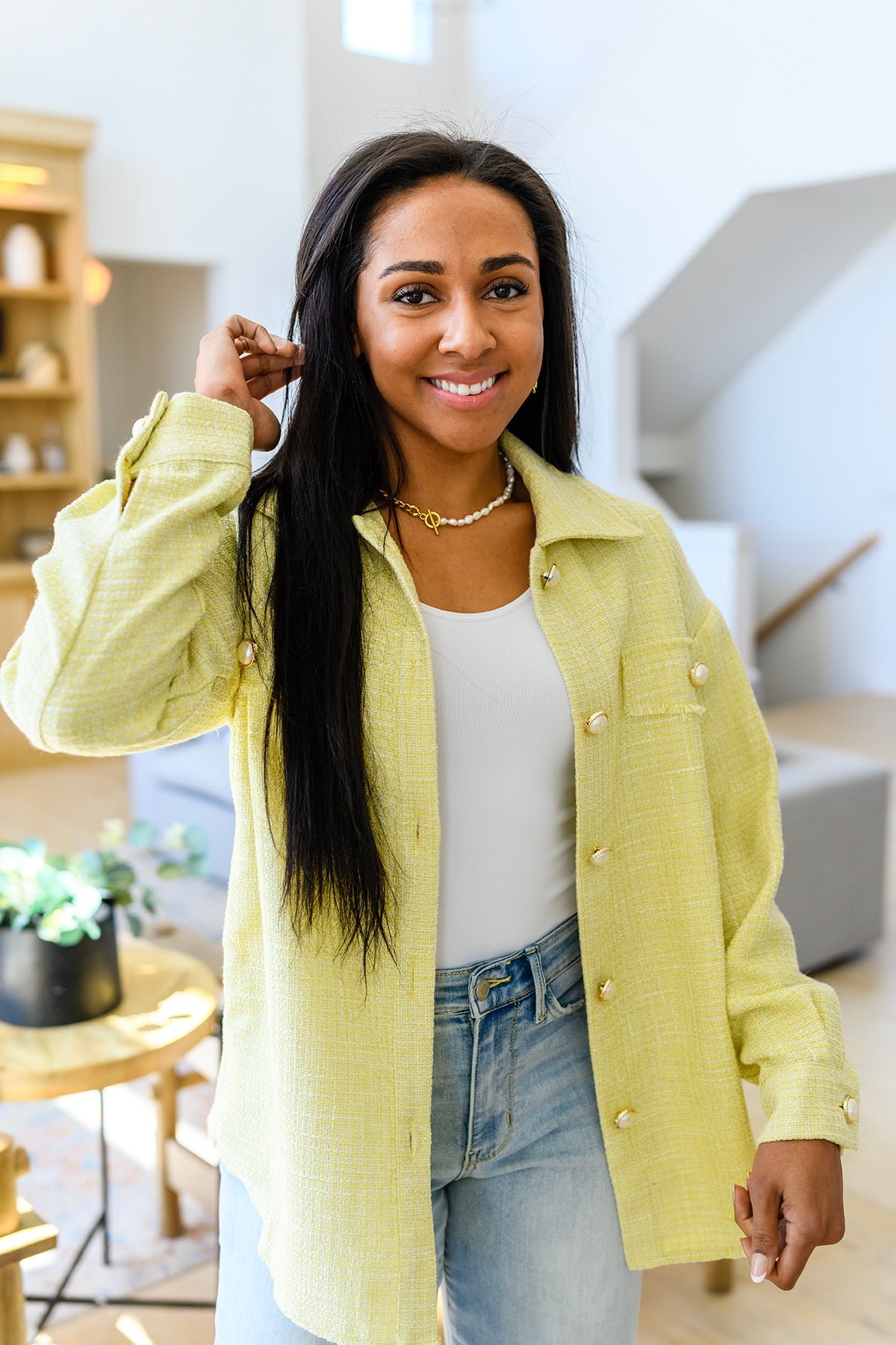 Andree by Unit Daydreams Shacket in Yellow Tops