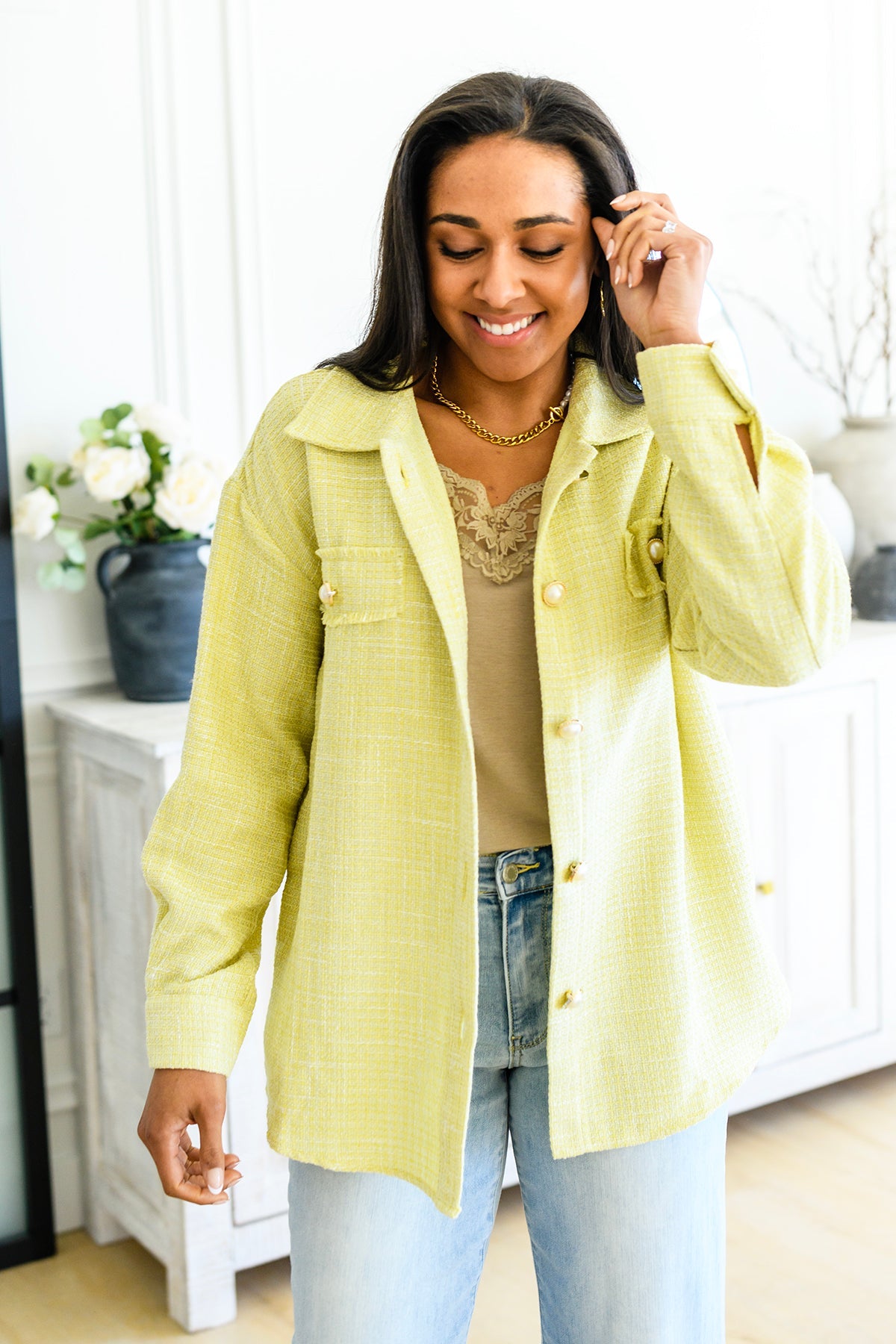 Andree by Unit Daydreams Shacket in Yellow Tops