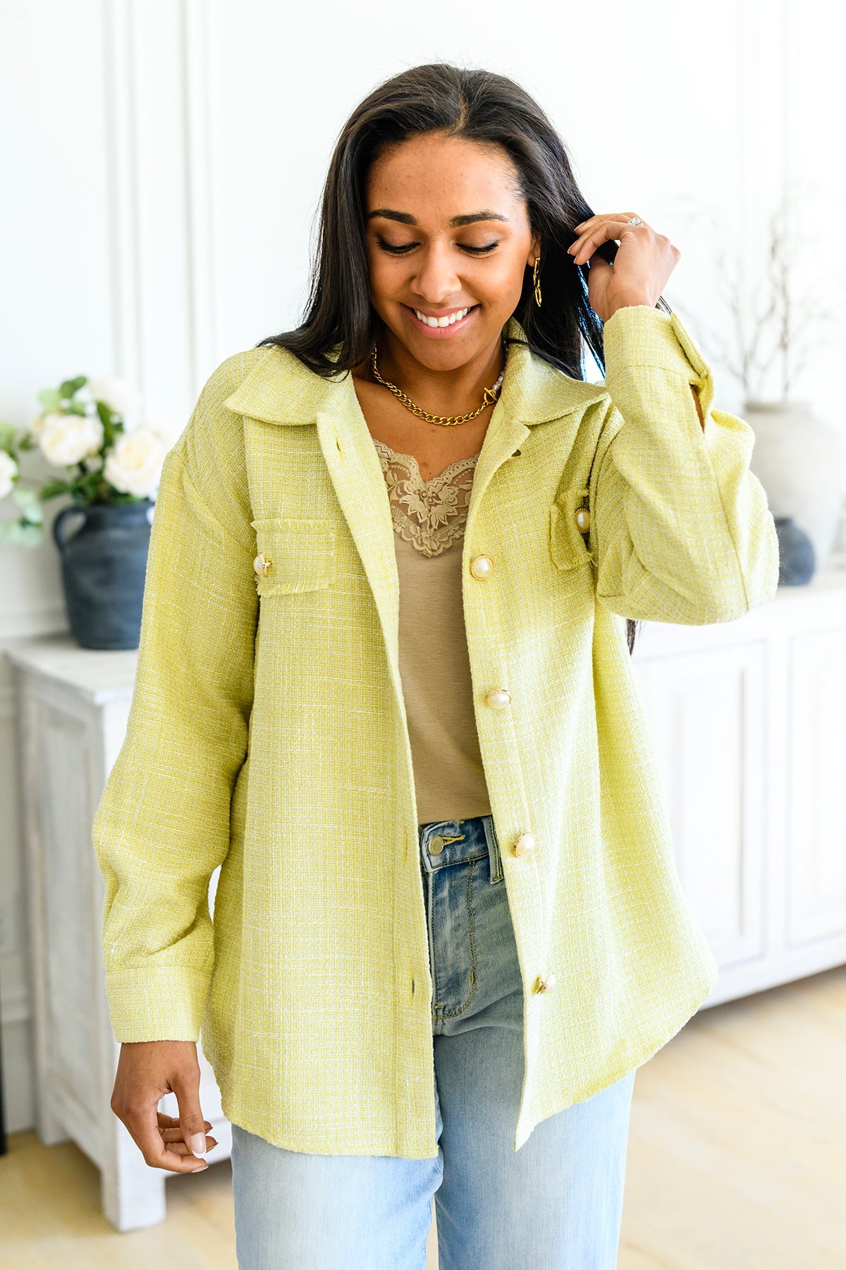 Andree by Unit Daydreams Shacket in Yellow Tops