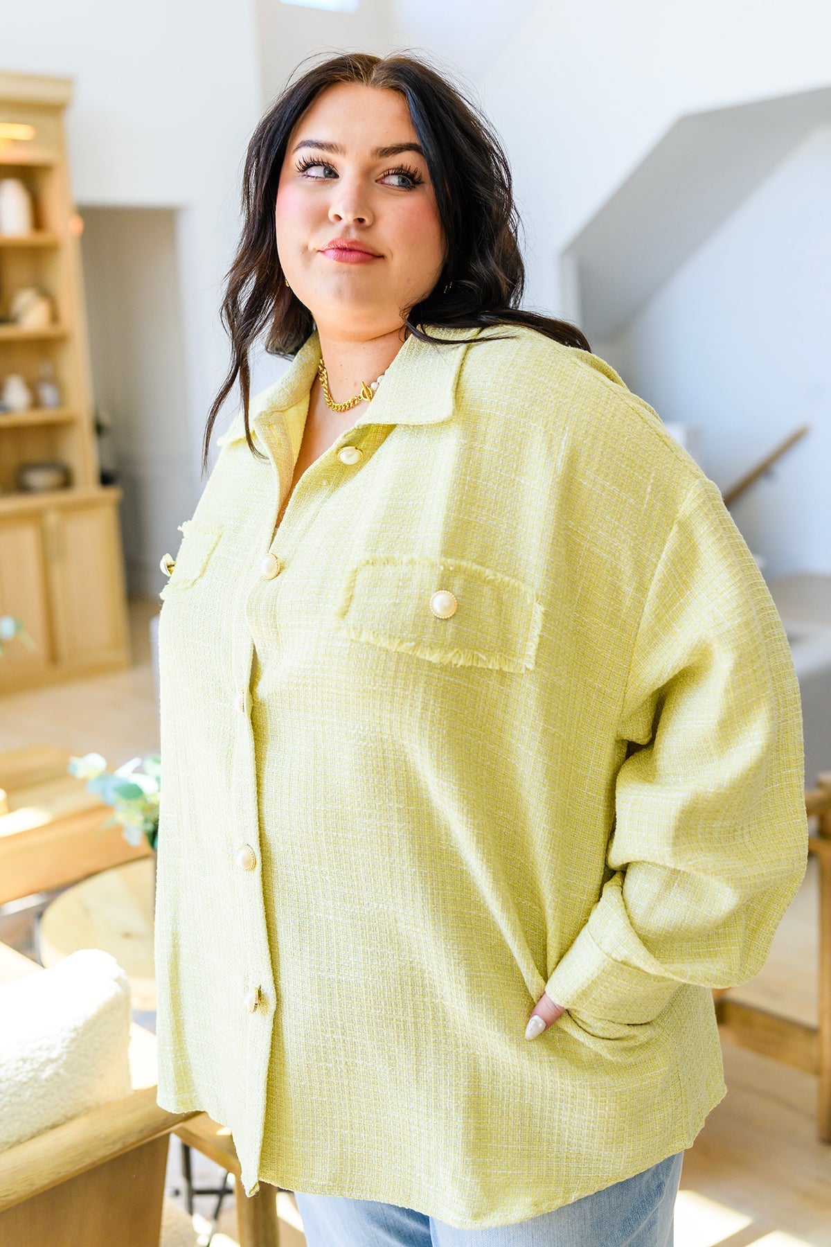 Andree by Unit Daydreams Shacket in Yellow Tops