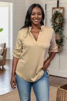 Heimish Days Like This Taupe Gabby Blouse Shirts & Tops