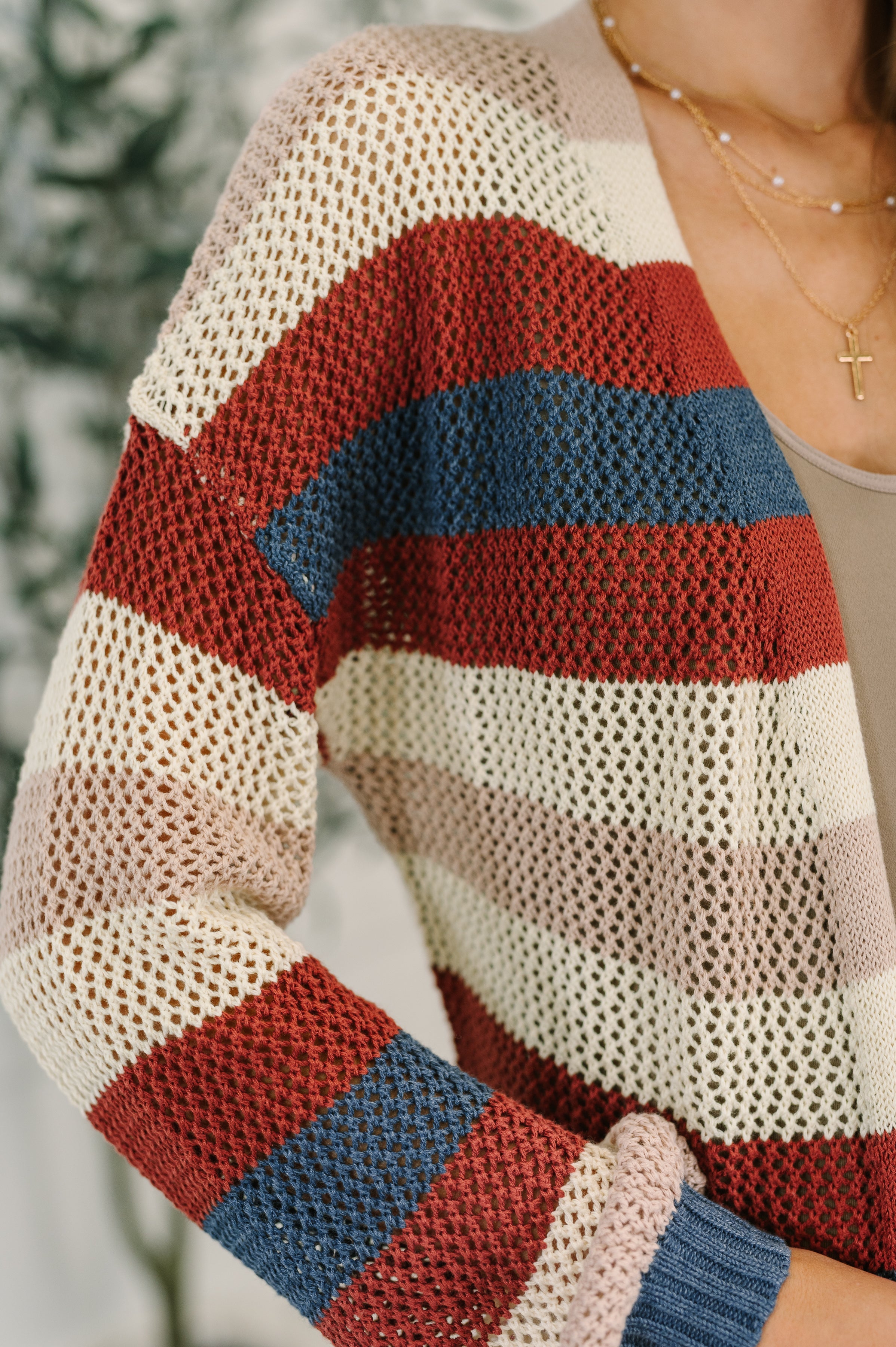 One Eleven North Definitely Dapper Striped Knit Cardigan Womens