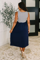Haptics Dockside Darling Midi Dress in Navy Womens