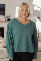 Sew in Love Doesn't Compare Brushed Marble Knit V-Neck Top Tops