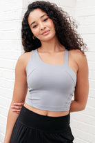 Rae Mode Doing it For Me Asymmetrical Tank in Rhino Grey Athleisure