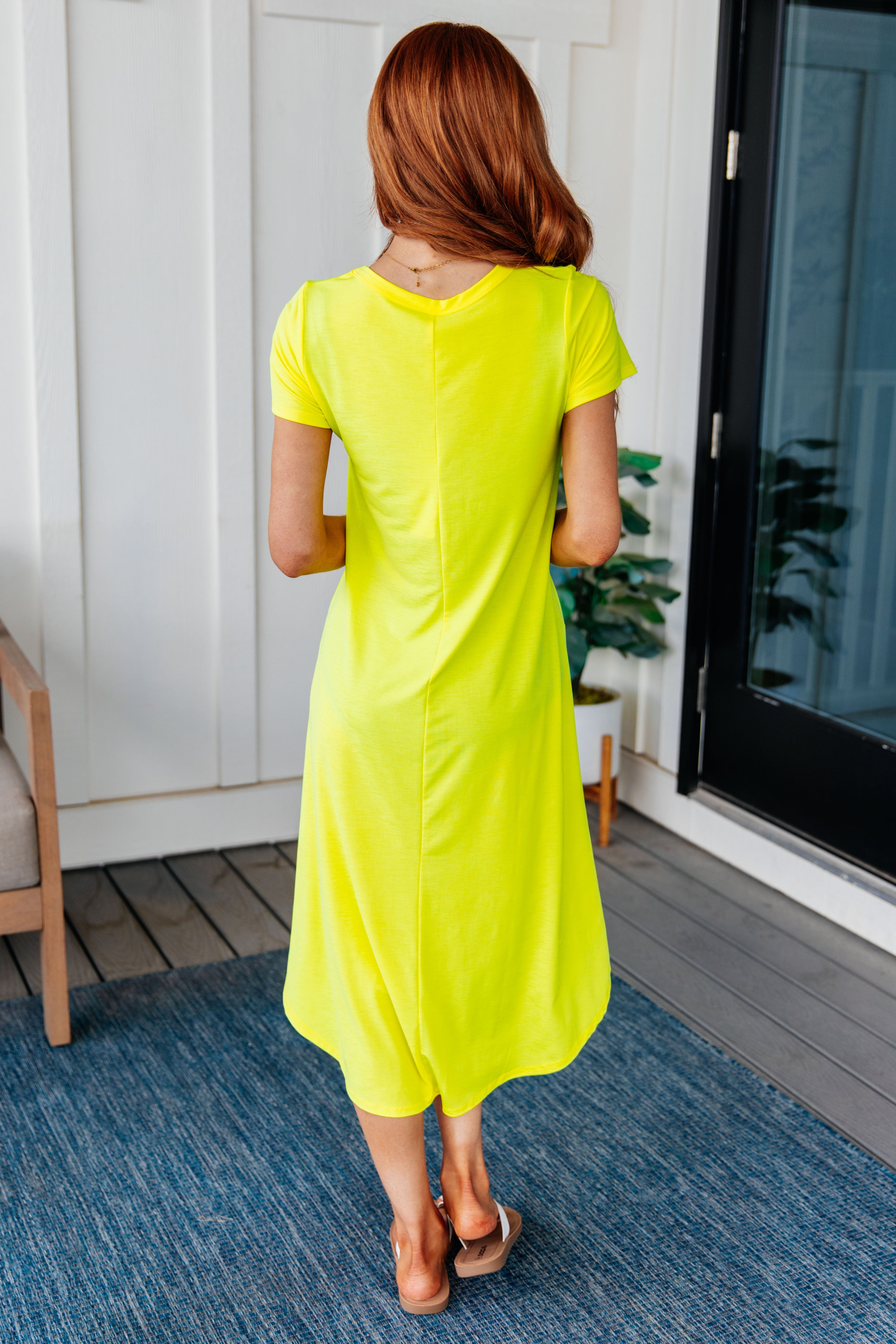 Dear Scarlett Dolman Sleeve Maxi Dress in Neon Yellow Ave Shops