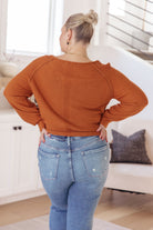One Eleven North Don't Be Difficult Rust Pullover Sweater Tops