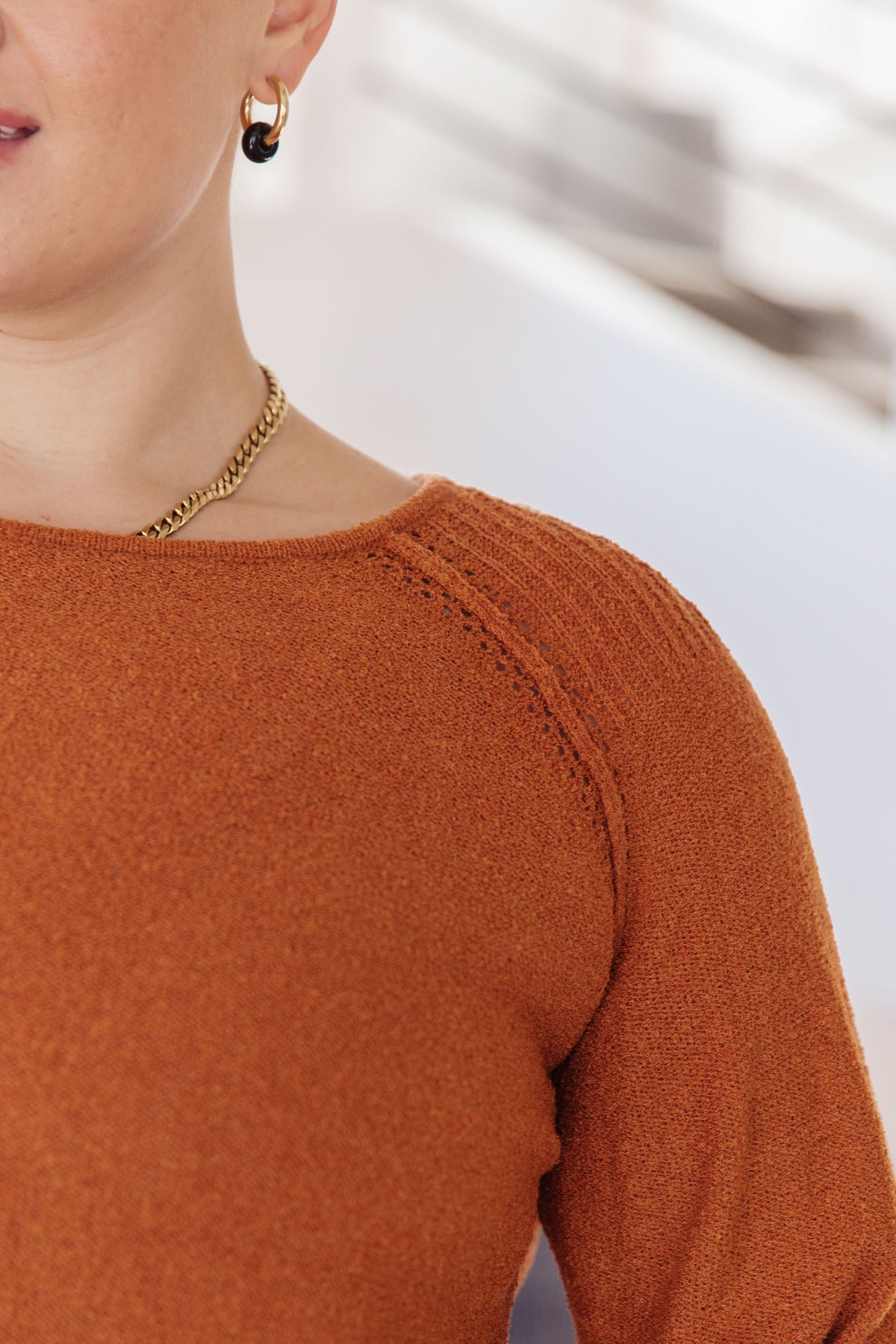 One Eleven North Don't Be Difficult Rust Pullover Sweater Tops