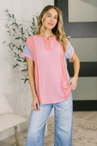 7th Ray Don't Stop Til' You Get Enough Color Block Top Womens