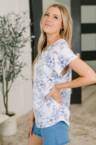 Haptics Down Right Delicate V-Neck Tulip Floral Top Womens