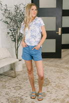 Haptics Down Right Delicate V-Neck Tulip Floral Top Womens