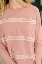 In Loom Down to Every Detail Drop Shoulder Long Sleeve in Dusty Rose Womens