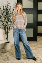 In Loom Down to Every Detail Drop Shoulder Long Sleeve in Stone Taupe Womens