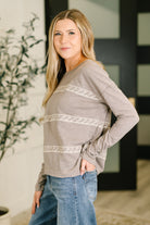 In Loom Down to Every Detail Drop Shoulder Long Sleeve in Stone Taupe Womens