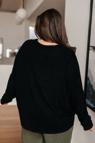 Very J Drive Downtown Black Dolman Long Sleeve Jersey Knit Top Tops