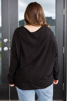 Very J Drive Downtown Black Dolman Long Sleeve Jersey Knit Top Tops