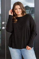 Very J Drive Downtown Black Dolman Long Sleeve Jersey Knit Top Tops