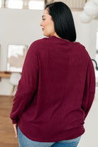 Drive Downtown Dolman Sleeve Top in Wine Tops
