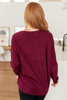 Drive Downtown Dolman Sleeve Top in Wine Tops