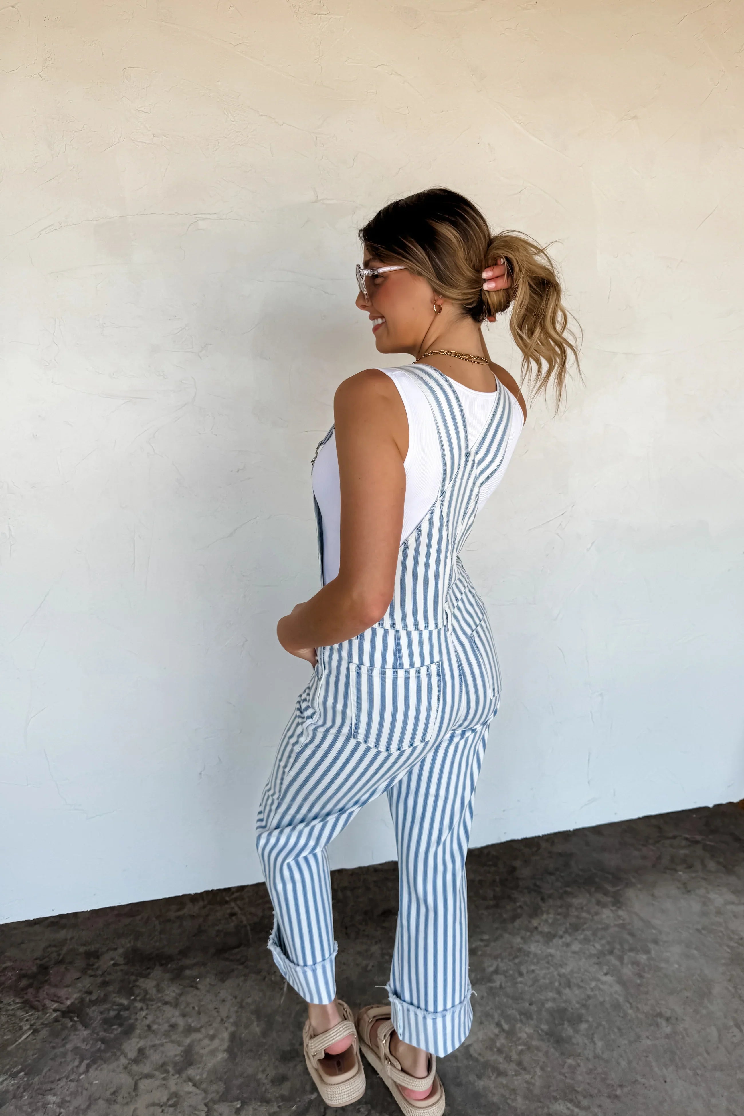PREORDER: Dahlia Stripe Overalls Womens