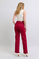 Judy Blue Heart Shaped High Rise Red Straight Leg Jeans Jeans