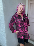 Jodifl Hot Pink Leopard Print Jacket Coats & Jackets