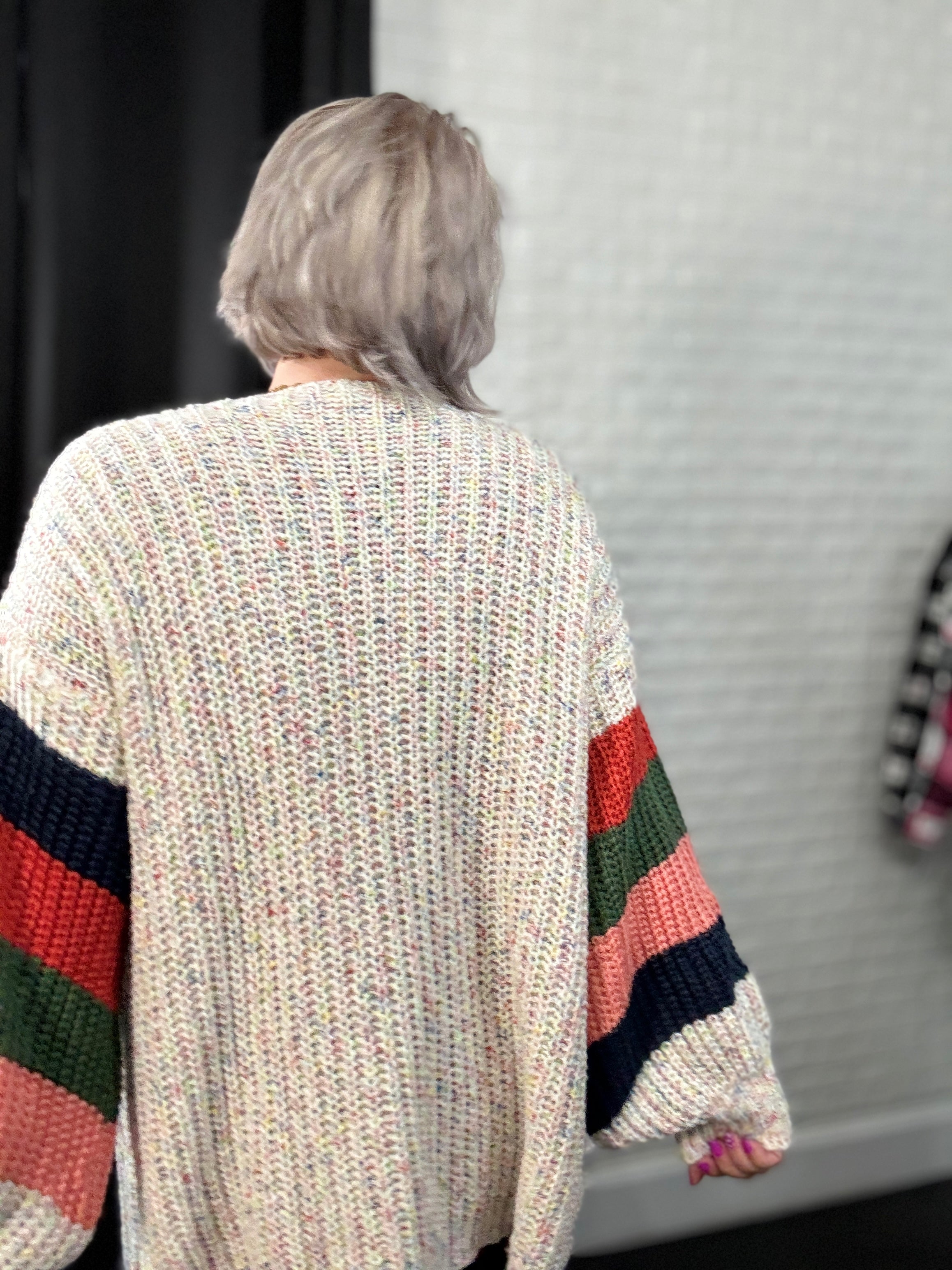 Haptics Multi Color Oversized Sweater Open Cardigan Ave Shops