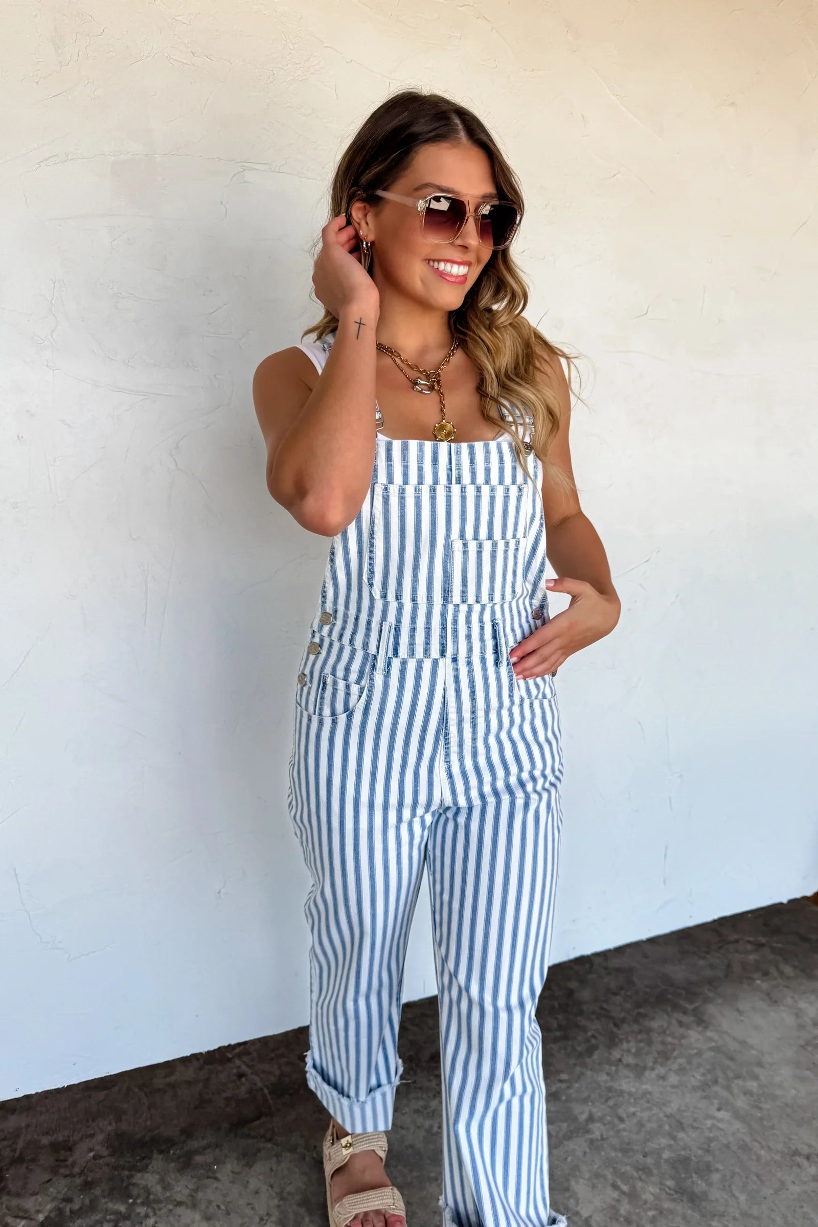 PREORDER: Dahlia Stripe Overalls Womens