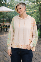 Haptics Floral Patchwork Hooded Pullover Womens