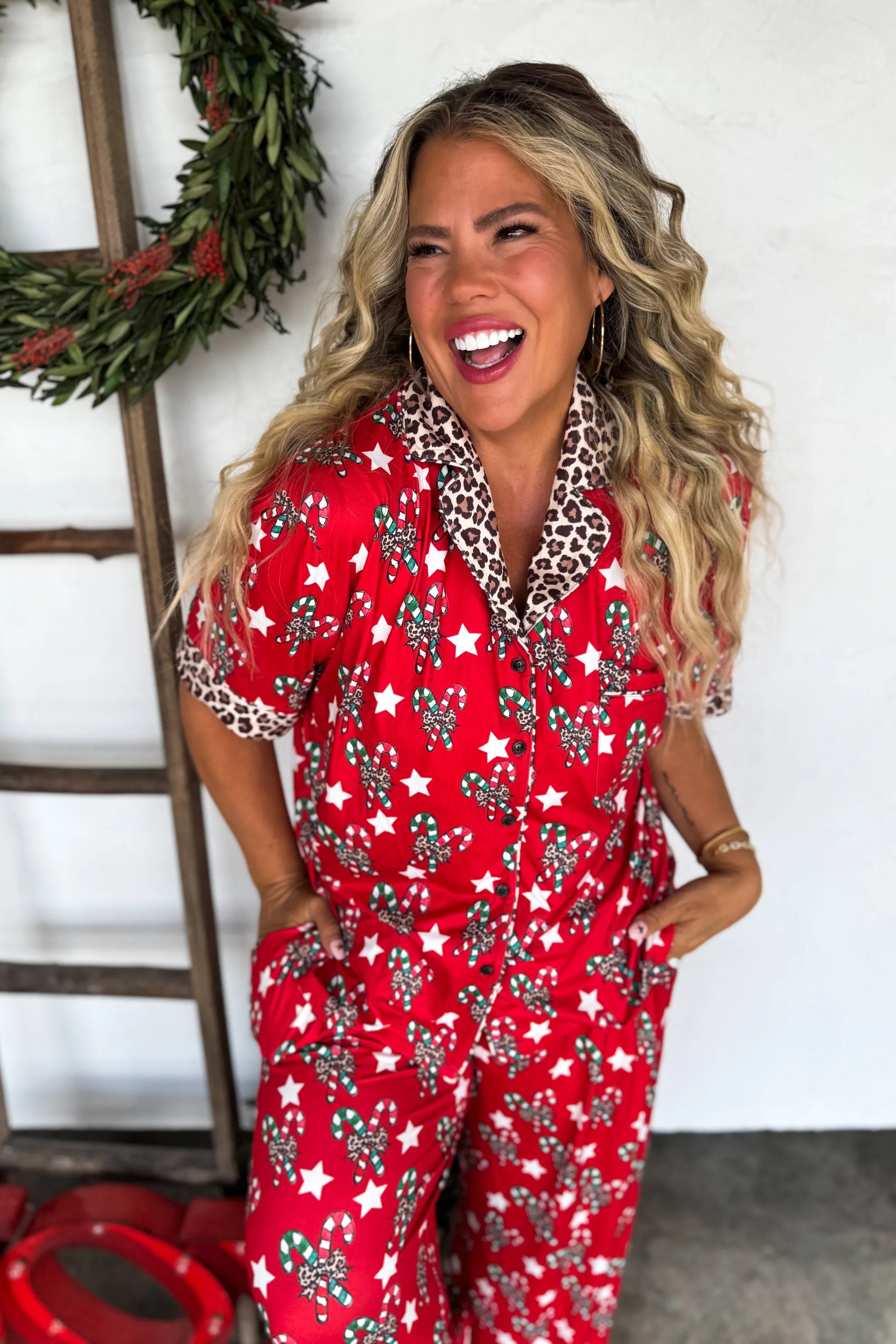 PREORDER: Blakeley Christmas Luxe PJ Sets Candy Cane Womens