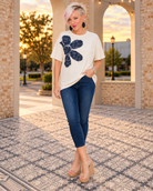 Haptics Free Spirit Paisley Floral Applique Top